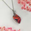 Naszyjnik Spiny Oyster stal chirurgiczna wisiorek handmade wirewrapping