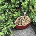 Czerwony naszyjnik ceramiczny w stylu etno