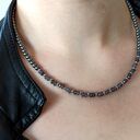 Naszyjnik z kamieni naturalnych - agaty i hematyt