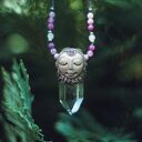 Naszyjnik FOREST SPIRIT z Elfem, Rubinem i Kryształem górskim