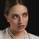 Naszyjnik z różowego złota z pereł naturalnych