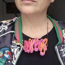 Naszyjnik uniwersalny różowo-pomarańczowy - ręcznie wykonany