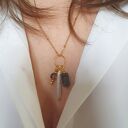 Łańcuszek z perłą i granatem