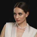 Naszyjnik z różowego złota z pereł naturalnych