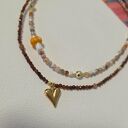 Naszyjnik agat ognisty fasetowany łaciaty, grzybek