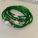 Naszyjnik Kirsten Zielone Korale Długie z Perłą