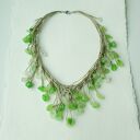 Wiosenna zieleń Naszyjnik lniany