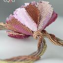 Kwiatowy naszyjnik hibiskus. kolia z japońskich koralików