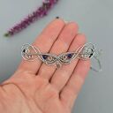 Oryginalny naszyjnik lapis lazuli kryształ górski wire wrapping