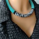 Naszyjnik Turkusowy Zwierzęce Wzory Zebra