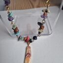 Naszyjnik koralikowy Boho z emaliowanym liściem polecam piękny w pojedynczym egzemplarzu Box X1