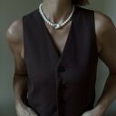 naszyjniki pozłacany z różowego złota z pereł