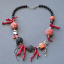 Niezwykły naszyjnik etno/boho z ciekawym koralem i lawą prezent lux UNIKAT