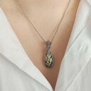 Naszyjnik Jaspis Dalmatyński stal chirurgiczna wisiorek handmade wirewrapping