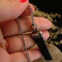 Srebrny naszyjnik z czarnym turmalinem Schorl