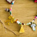 Długi grzybkowy naszyjnik z naturalnych kamieni