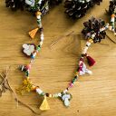 Długi grzybkowy naszyjnik z naturalnych kamieni