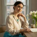 wisiorek ceramiczny KOŁO turkusowo-miętowy