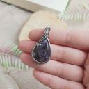 Naszyjnik Ametyst Chevron stal chirurgiczna wisiorek handmade wirewrapping