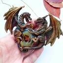 Smocza Straż - rzeźbiony naszyjnik z agatem i karneolem