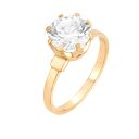Złoty pierścionek z dużą cyrkonią r. 19
