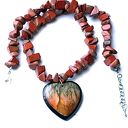 Elegancki naszyjnik z piasku pustyni z sercem z jaspisu unikat handmade świetny niebanalny prezent