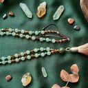 Leśny amulet - naszyjnik boho z awenturynem i agatem mszystym