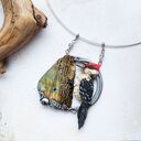 Naszyjnik dzięcioł z labradorytem