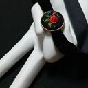 Ręcznie haftowany choker na aksamitce czarny