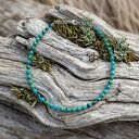 Krótki naszyjnik z naturalnej chryzokoli (6 mm) - styl Boho, stal szlachetna
