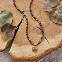 Choker z tygrysim okiem, granatem i hematytem