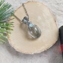 Naszyjnik Kryształ Górski "Lodowy Strumień" stal chirurgiczna wisiorek handmade