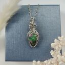 Naszyjnik Zoisyt z Rubinem stal chirurgiczna wisiorek handmade wirewrapping