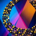 Nowoczesny Naszyjnik Multi-Strand - Hematyt i Cytrynowy Akryl