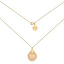 handmade złoty naszyjnik z muszlą