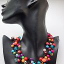 Multicolor naszyjnik ze sznurka i szkła