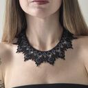 Czarna elegancka kolia z koralików szklanych