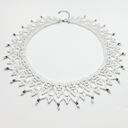 Biała koronka - ręcznie robiony choker z koralików szklanych Preciosa