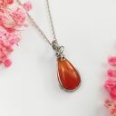 Naszyjnik Karneol na stali chirurgicznej - wire wrapping (handmade)