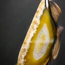 Naszyjnik Wiąz i Agat Żółty Premium - pirografia, naturalne drewno i żółty agat