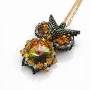 Naszyjnik z Sową - Ręcznie Szyta Biżuteria z Kryształów Preciosa