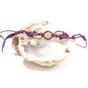Ręcznie robiony choker „Mroczny Ogród” z cytrynem i hematytem w mikromakramie