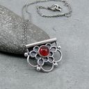 Tiny pendant red flower mandala