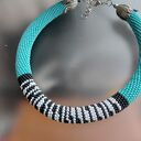 Naszyjnik Turkusowy Zwierzęce Wzory Zebra