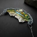 Naszyjnik z górskim widokiem i labradorytem "góry"