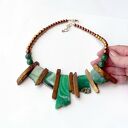 ELEGANCKO Agat i hemetyt Naszyjnik unikatowy ręcznie robiony PREZENT luksusowy niepowtarzalny