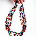 Multicolor naszyjnik ze sznurka i szkła
