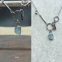 Surowy akwamaryn - naszyjnik