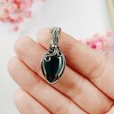 Naszyjnik Hematyt stal chirurgiczna wisiorek handmade wirewrapping