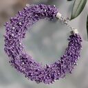 Naszyjnik Boho Fioletowy Mix Koralików Róża